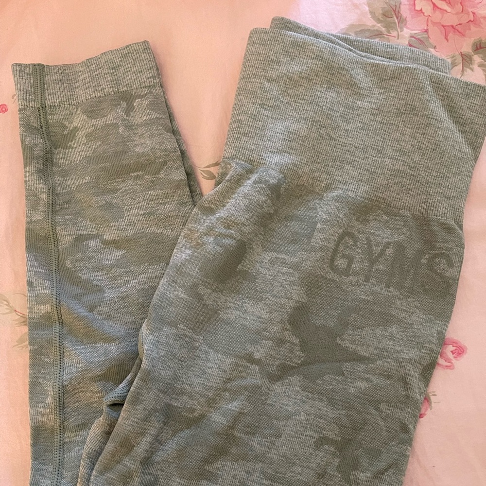 Gymshark Camo Seamless Leggings - Green
